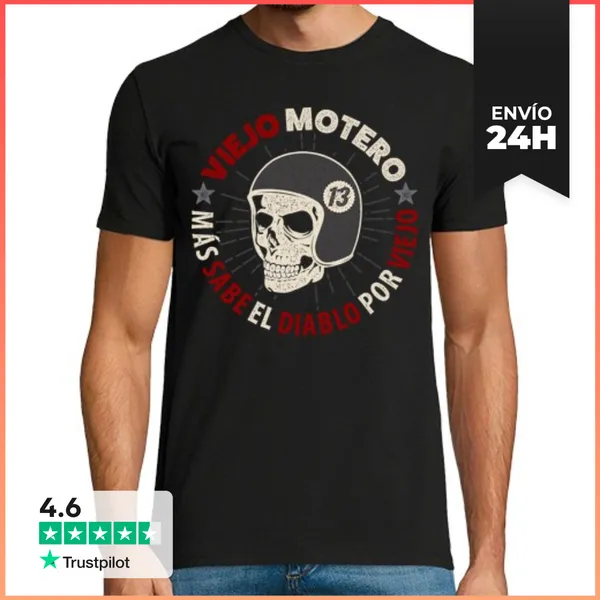 Camiseta Hombre Clásica Viejo Motero LaTostadora