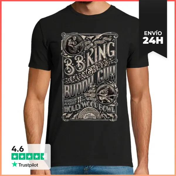 Camiseta Hombre Clásica B B King Y Buddy Guy LaTostadora