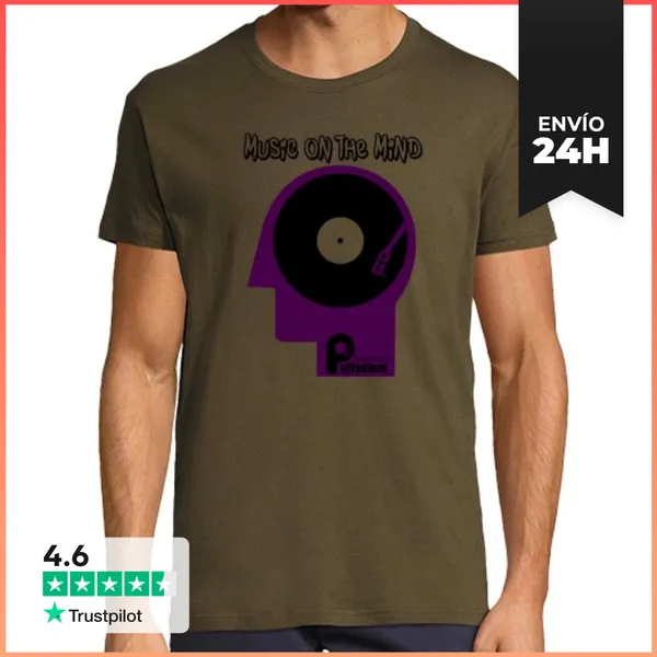 Camiseta Hombre Clásica Camiseta Hombre Music On The Mind PV