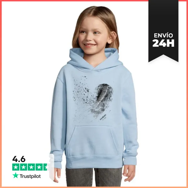 Sudadera Para Niños Con Capucha Windsurfer. Free Style. ByN