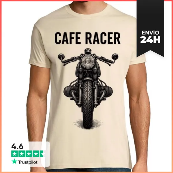 Camiseta Hombre Clásica Café Racer Moto Clásica Motero Biker