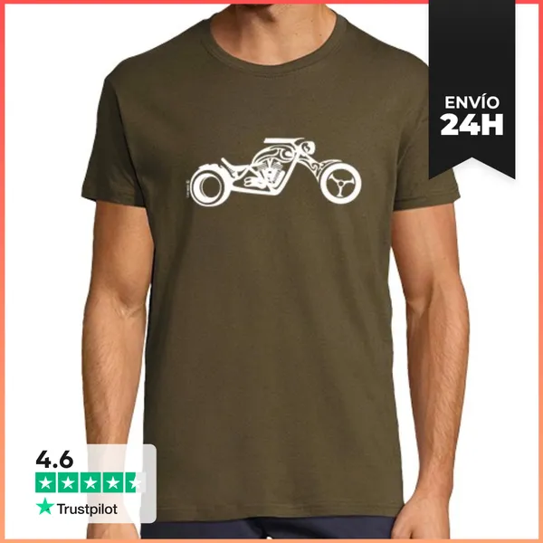 Camiseta Hombre Clásica Chopper Blanco LaTostadora