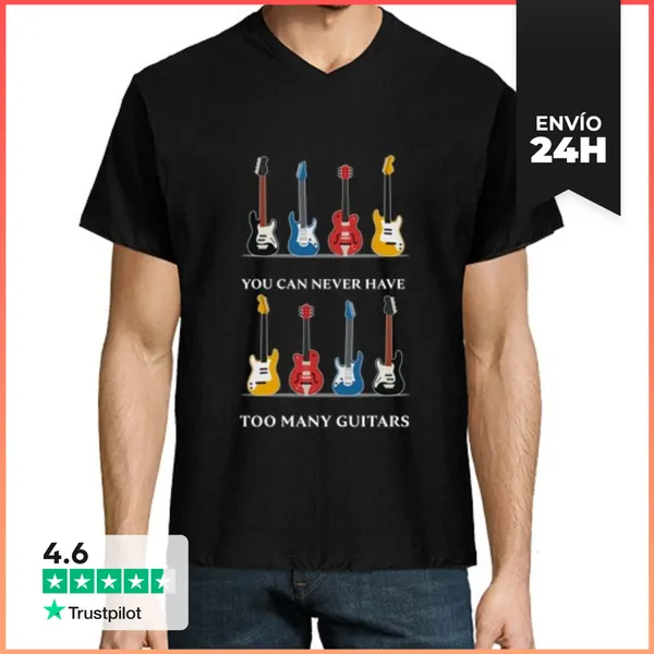 Camiseta Hombre, Cuello Pico Nunca Puedes Tener Demasiadas