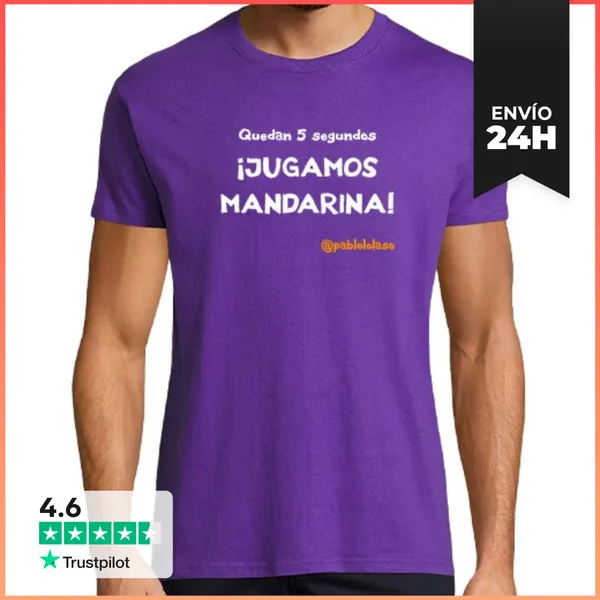 Camiseta Hombre Clásica LOLASO JUGAMOS MANDARINA Chico Morado