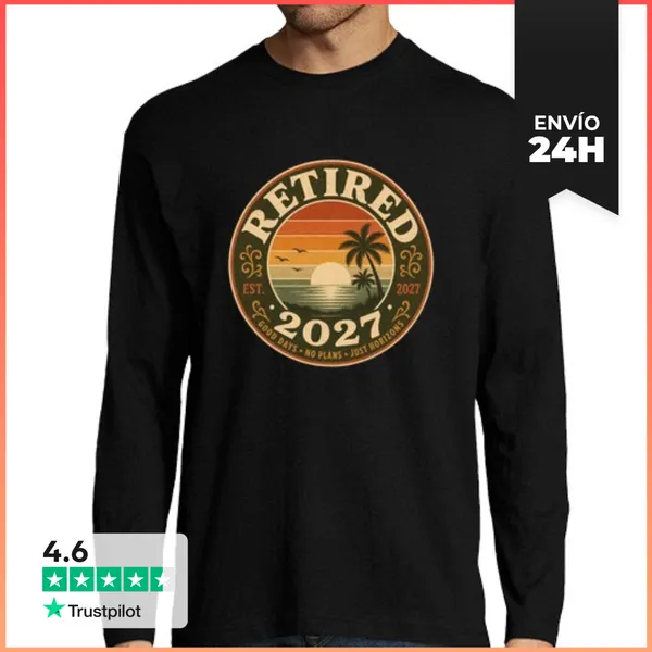 Camiseta Hombre Manga Larga Vintage Sunset - Retired 2027 Ideal