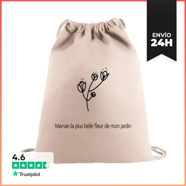 Mochila Saco Con Cuerdas Mamá La Flor Más Hermosa Del Jardín
