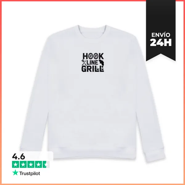 Sudadera Unisex Gancho Línea Parrilla Pescado Y Espátula