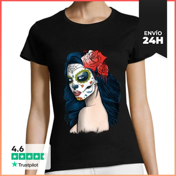 Camiseta Mujer Clásica La Calavera Catrina LaTostadora