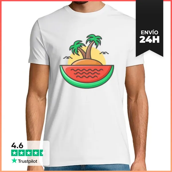 Camiseta Hombre Clásica Isla De La Sandía LaTostadora