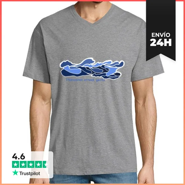 Camiseta Hombre, Cuello Pico ITSASOAREN ORROAK GERTU LaTostadora