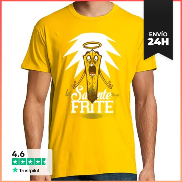 Camiseta Hombre Clásica Santos Fritos - Hombres / Amarillo