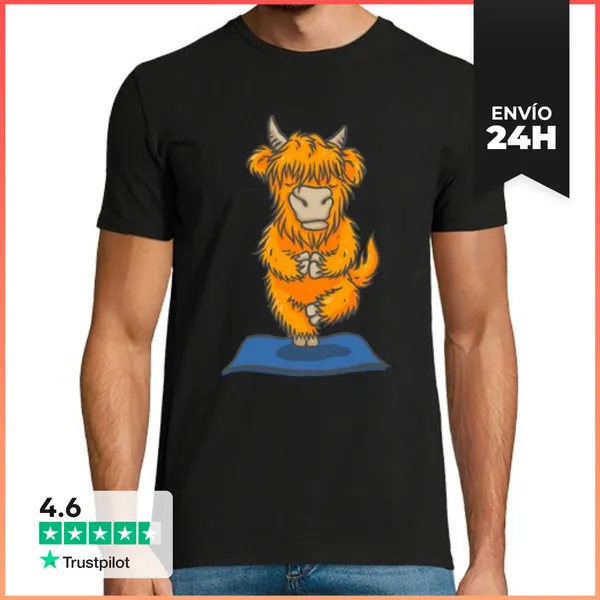 Camiseta Hombre Clásica Vaca De Las Tierras Altas Escocesas Gan