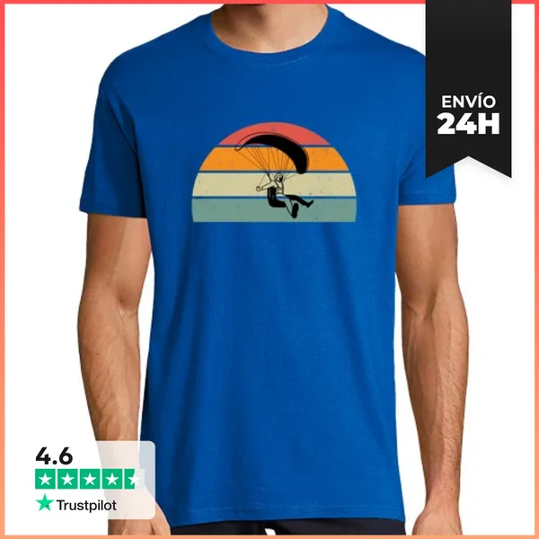 Camiseta Hombre Clásica Hombre De Parapente Vintage LaTostadora
