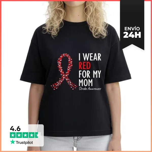Camiseta Mujer Boxy Llevo Rojo Por La Concienciación Sobre El