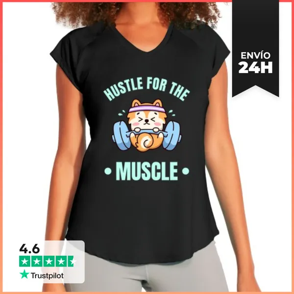 Camiseta Deportiva Mujer Ajetreo Para El Músculo Lindo Perrito G