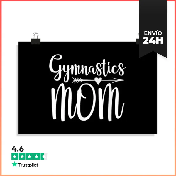 Póster Horizontal Mamá De Gimnasia Linda Padre Gimnasta