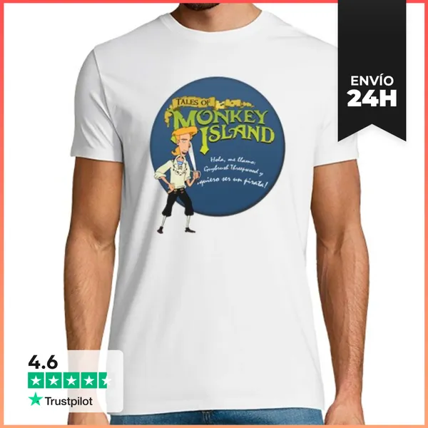 Camiseta Hombre Clásica Guybrush Threepwood Quiero Ser Un Pirata