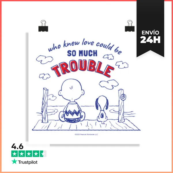 Póster Cuadrado Snoopy Love And Trouble LaTostadora
