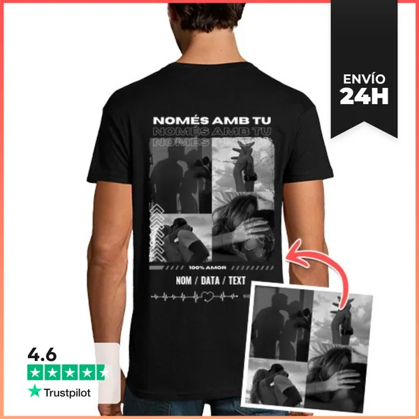 Camiseta Hombre Clásica Nomes Amb Tu - Camiseta Personalizada 2