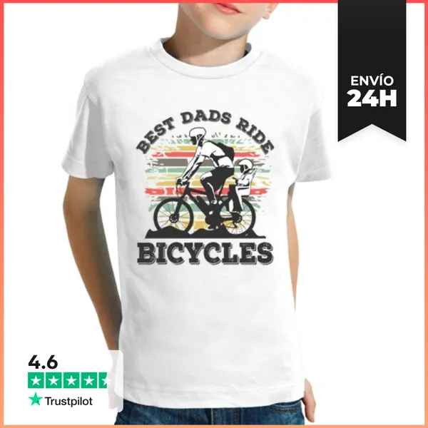 Camiseta Clásica Para Niños Los Mejores Papás Andan En Bicicleta