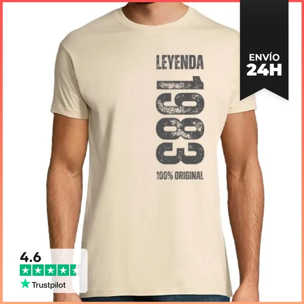 Camiseta Hombre Clásica Leyenda 1983 Cumpleanos Aniversario 03