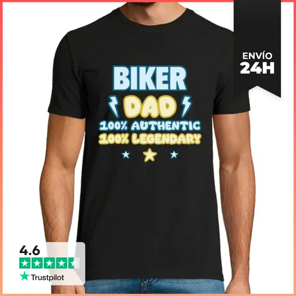 Camiseta Hombre Clásica Papá Ciclista Bicicleta Ciclismo