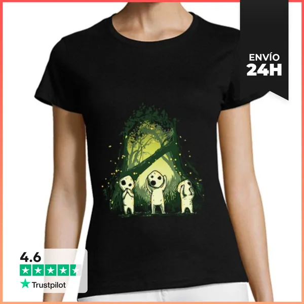 Camiseta Mujer Clásica Three Wise Kodamas LaTostadora