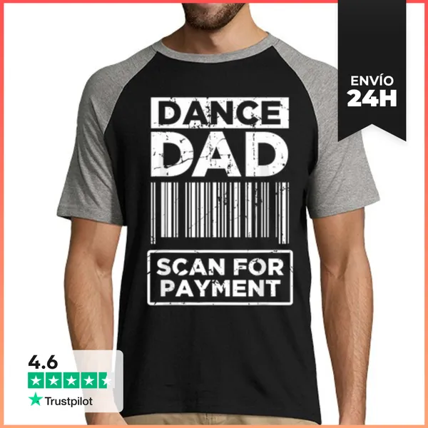 Camiseta Hombre, Estilo Béisbol Papá Bailarín Desgastado Escanear