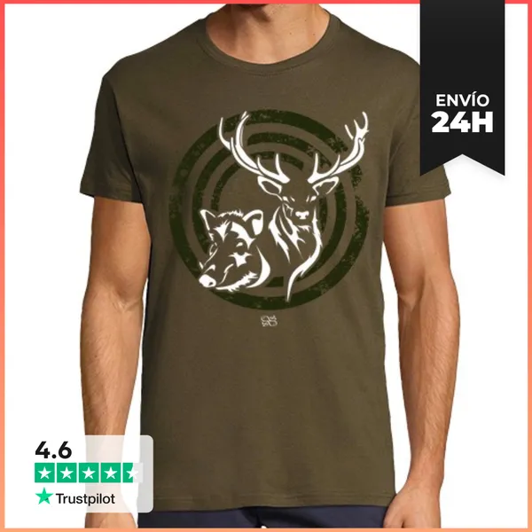 Camiseta Hombre Clásica Ciervo Jabalí LaTostadora