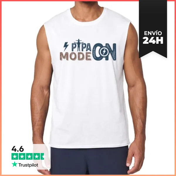 Camiseta Sin Mangas PAPA MODE ON LaTostadora