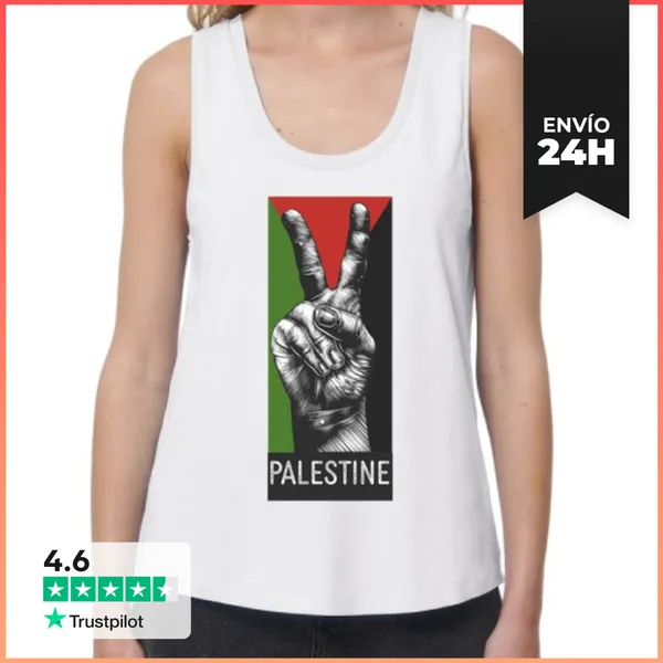 Camiseta Mujer Sin Mangas, Loose Fit Palestina Mujer. Vitoria