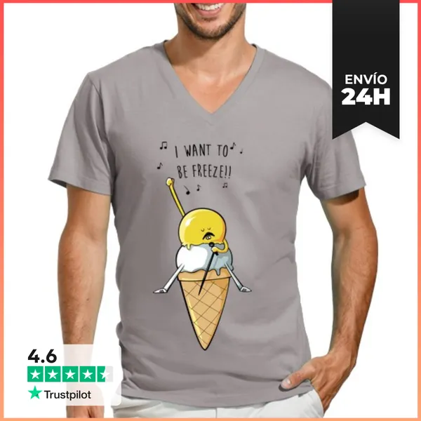 Camiseta Hombre, Cuello Pico Reina De Hielo LaTostadora