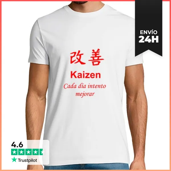Camiseta Hombre Clásica KAIZEN, CADA DÍA INTENTO MEJORAR