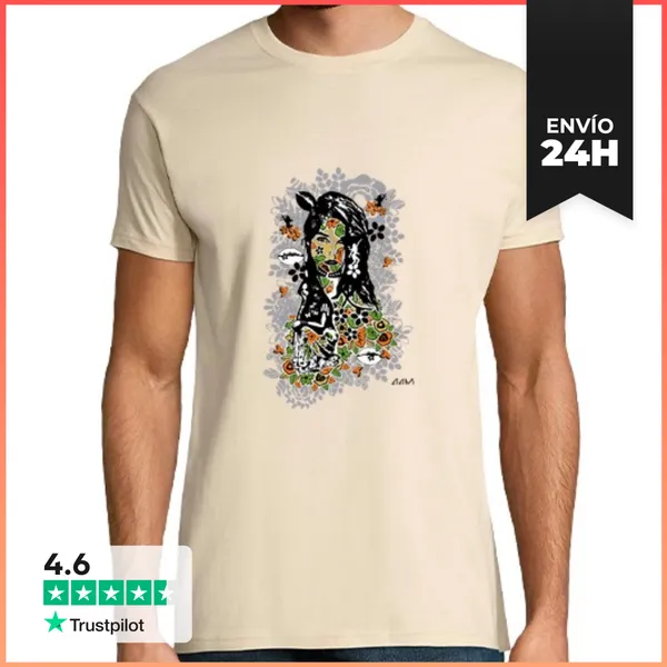 Camiseta Hombre Clásica Indian Vibes V001 LaTostadora