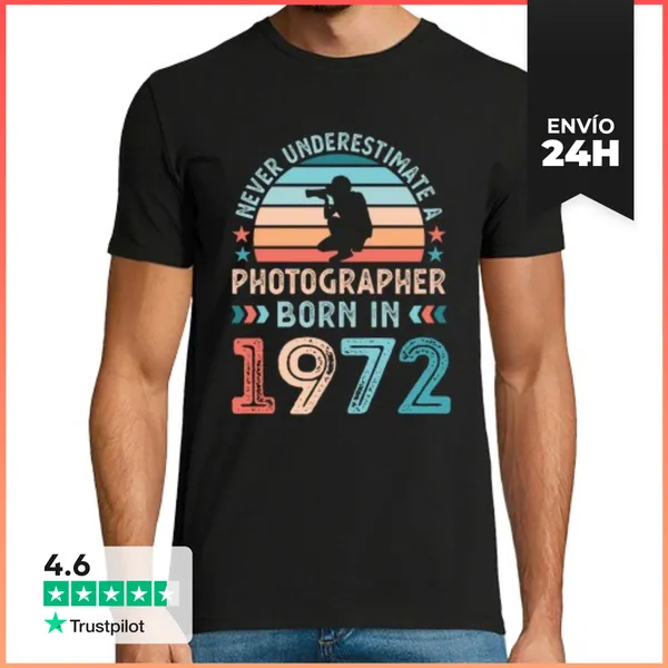 Camiseta Hombre Clásica Fotógrafo Nacido En 1972 50 Cumpleaños
