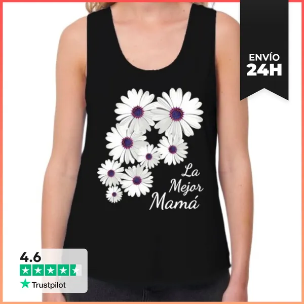 Camiseta Mujer Sin Mangas, Loose Fit La Mejor Mamá LaTostadora