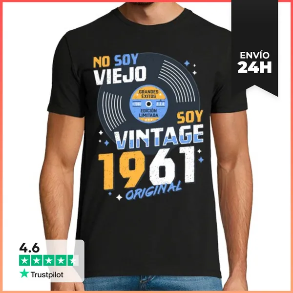 Camiseta Hombre Clásica Vintage 1961 LaTostadora