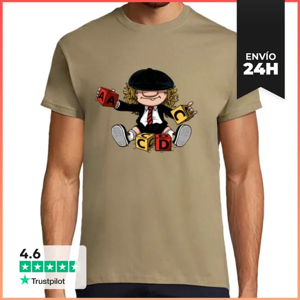 Camiseta Hombre Clásica Angus Young LaTostadora