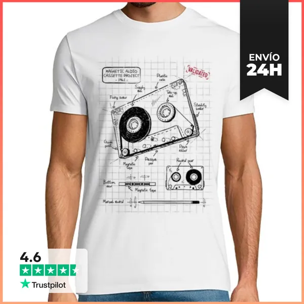 Camiseta Hombre Clásica Cassette Tape LaTostadora