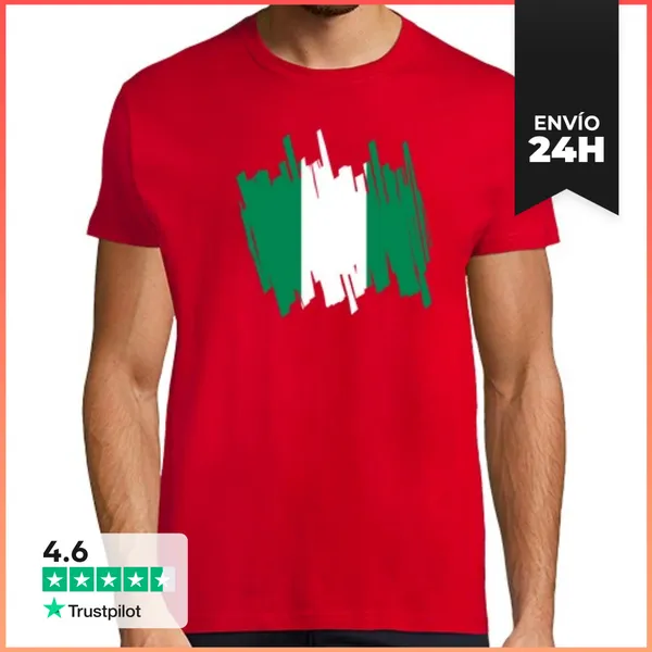 Camiseta Hombre Clásica Bandera Nigeria LaTostadora