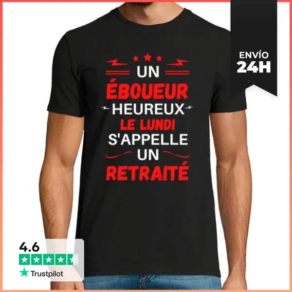Camiseta Hombre Clásica Recolector De Basura Feliz Lunes Retiro