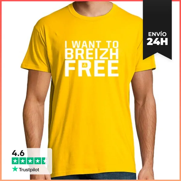 Camiseta Hombre Clásica Quiero Breizh Libre - Camiseta