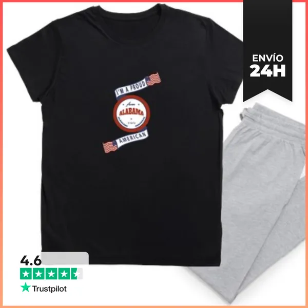 Pijama Insignia Del Estado De Alabama Orgulloso Americano