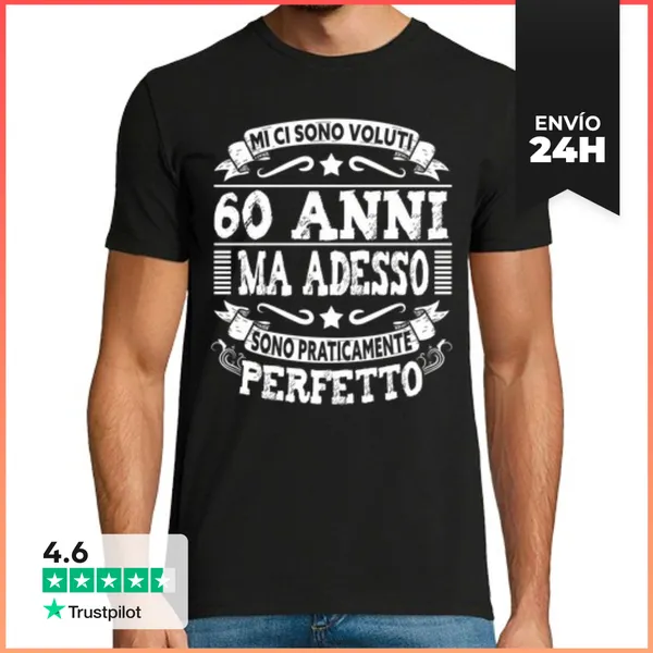 Camiseta Hombre Clásica 60 Años De Cumpleaños Hombre LaTostadora