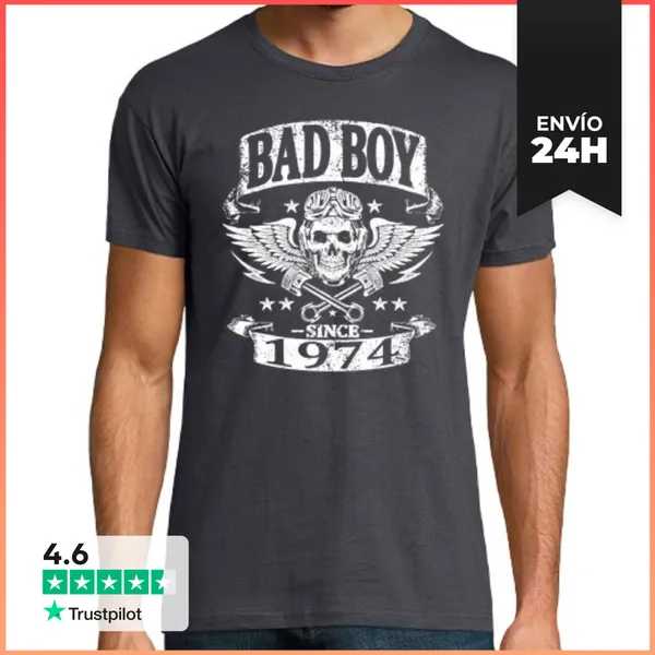 Camiseta Hombre Clásica Chico Malo Desde 1974 LaTostadora