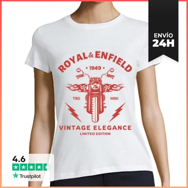 Camiseta Mujer Clásica Royal Enfield 1949 Vintage Elegance - Ropa