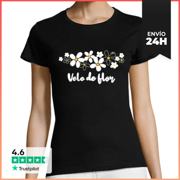 Camiseta Mujer Clásica Velo De Flor 1 LaTostadora