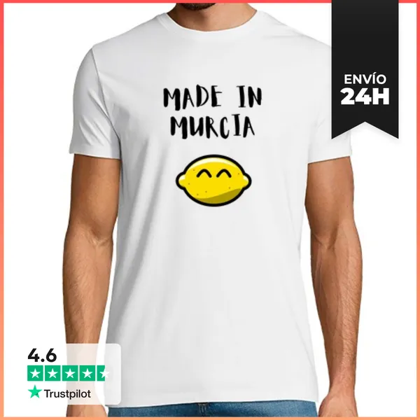 Camiseta Hombre Clásica Made In Murcia Limón 1 LaTostadora