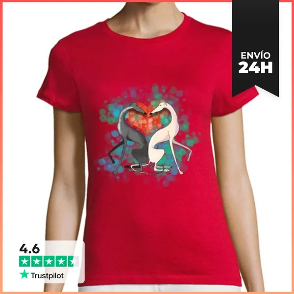 Camiseta Mujer Clásica Corazón Galgo Simétrico LaTostadora