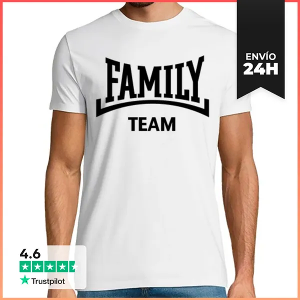 Camiseta Hombre Clásica Equipo Familiar - Cóncavo - Negro